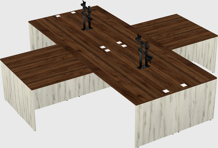 Quad l-shaped office desks