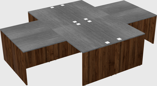Quad l-shaped office desks