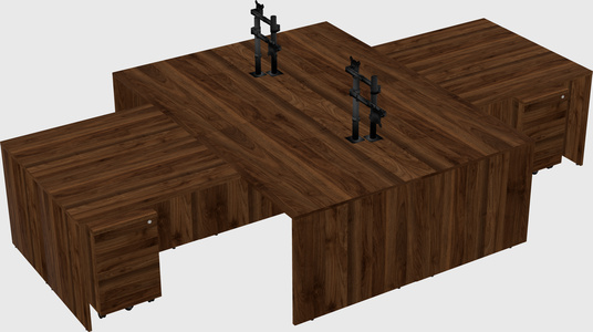 Quad l-shaped office desks