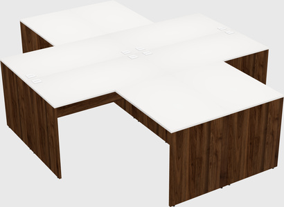 Quad l-shaped office desks