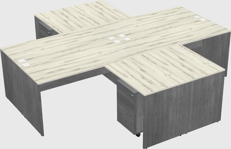 Quad l-shaped office desks
