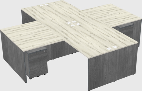 Quad l-shaped office desks