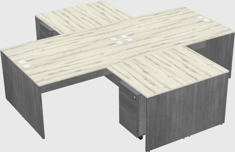 Quad l-shaped office desks