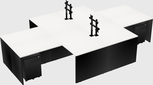 Quad l-shaped office desks