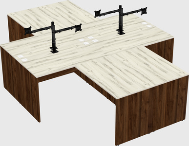 Quad l-shaped office desks
