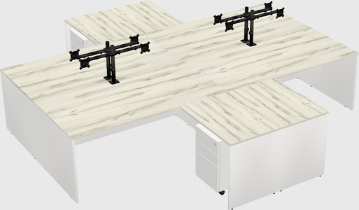 Quad l-shaped office desks