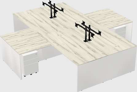 Quad l-shaped office desks