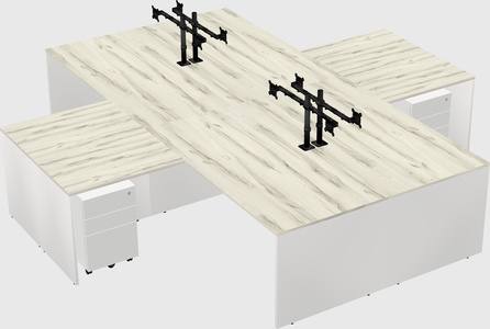 Quad l-shaped office desks