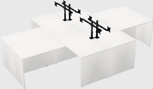 Quad l-shaped office desks