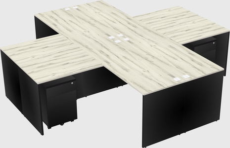 Quad l-shaped office desks