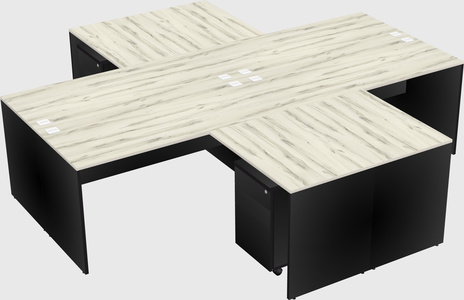 Quad l-shaped office desks