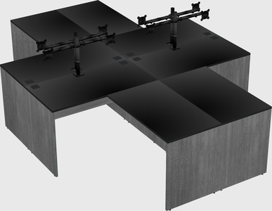 Quad l-shaped office desks
