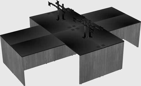 Quad l-shaped office desks