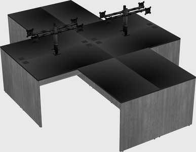 Quad l-shaped office desks