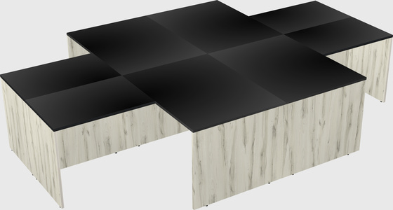 Quad l-shaped office desks