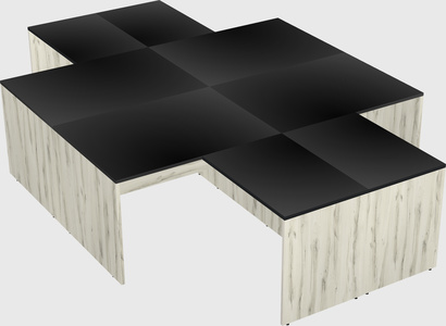 Quad l-shaped office desks