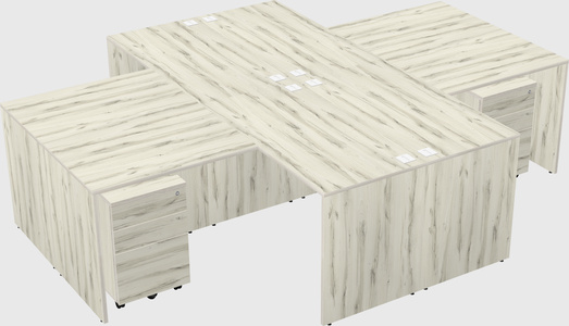 Quad l-shaped office desks