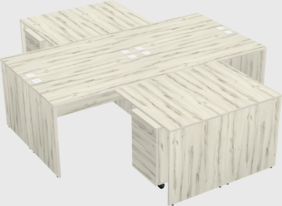 Quad l-shaped office desks