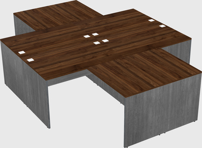 Quad l-shaped office desks