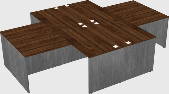 Quad l-shaped office desks