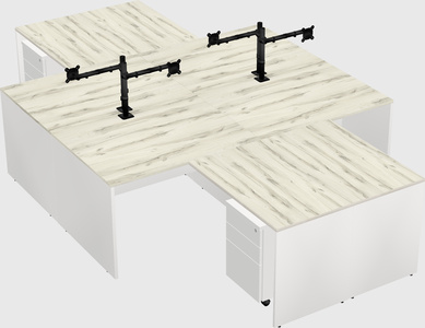 Quad l-shaped office desks