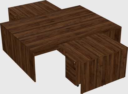 Quad l-shaped office desks