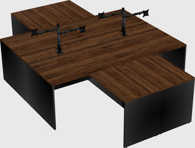Quad l-shaped office desks
