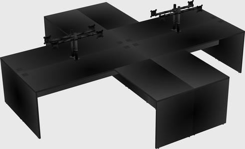 Quad l-shaped office desks