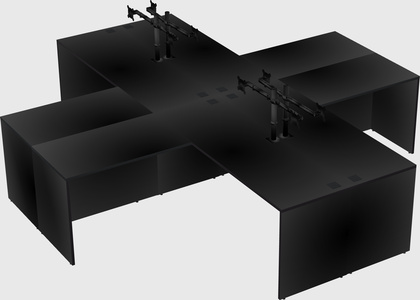 Quad l-shaped office desks
