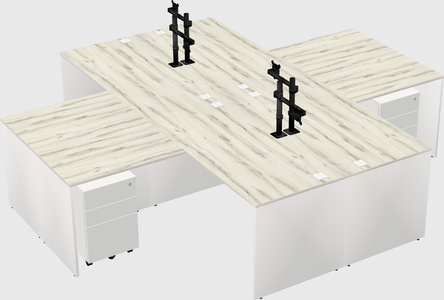 Quad l-shaped office desks