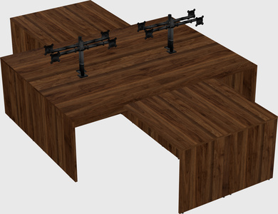 Quad l-shaped office desks