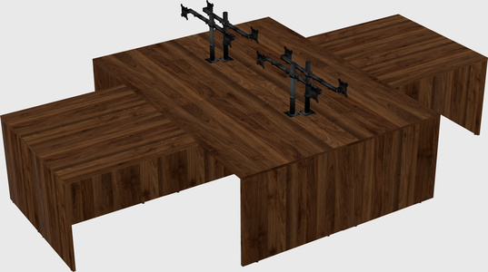 Quad l-shaped office desks
