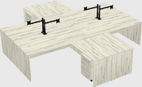 Quad l-shaped office desks