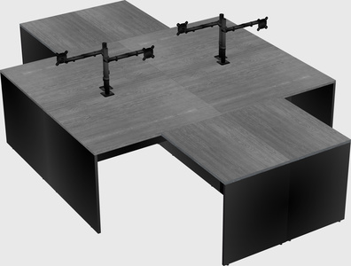 Quad l-shaped office desks