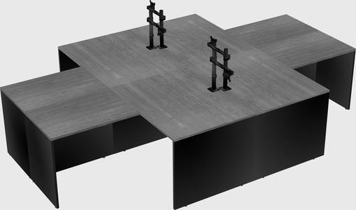 Quad l-shaped office desks
