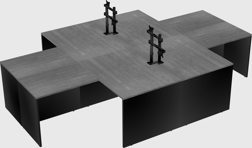 Quad l-shaped office desks