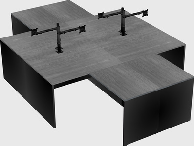 Quad l-shaped office desks