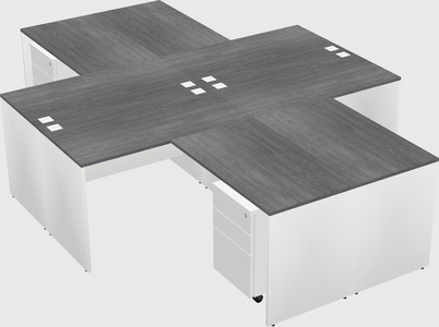 Quad l-shaped office desks