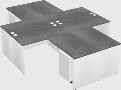 Quad l-shaped office desks