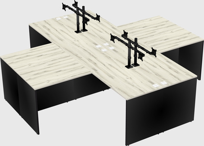 Quad l-shaped office desks