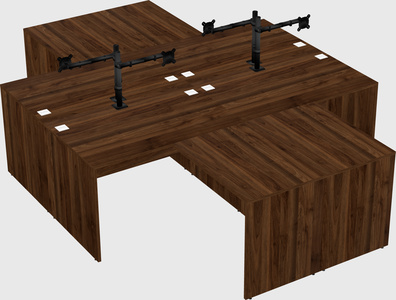 Quad l-shaped office desks