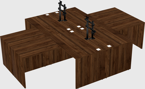 Quad l-shaped office desks