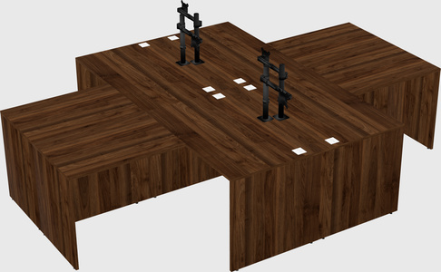 Quad l-shaped office desks