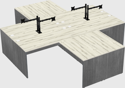 Quad l-shaped office desks