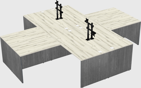 Quad l-shaped office desks