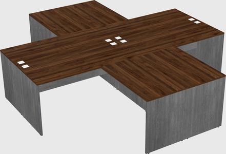 Quad l-shaped office desks