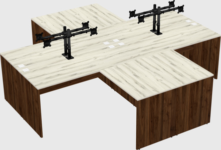 Quad l-shaped office desks
