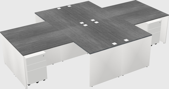 Quad l-shaped office desks