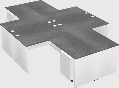 Quad l-shaped office desks