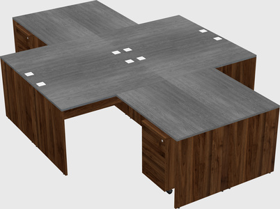 Quad l-shaped office desks